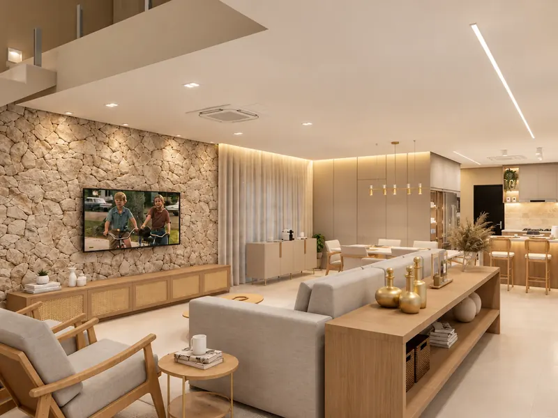 Sala de estar e jantar
