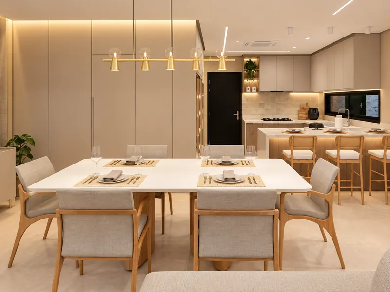 Sala de estar e jantar