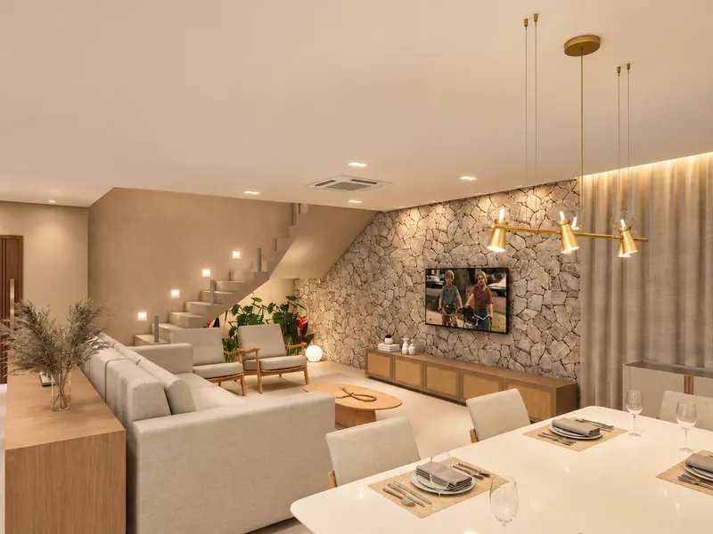 Sala de estar e jantar